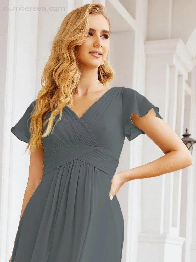 ZapDress Formal Prom Gowns for Mother of The Bride Cap Sleeves Bridesmaid Dress 28047 (ZD16958)