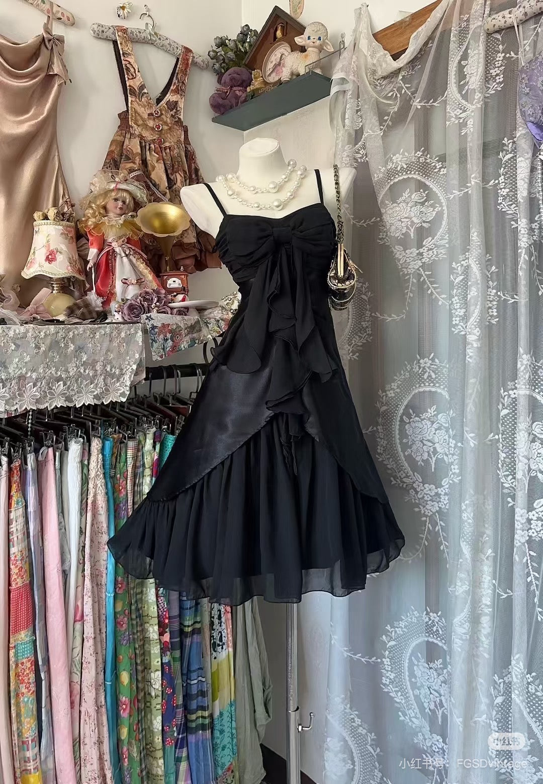 Spaghetti Straps Black Ruffle Homecoming Dress Birthday Dress