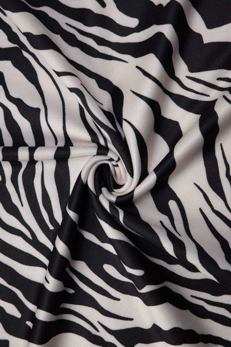 Animal Print Backless Halter Asymmetrical Mini Dress