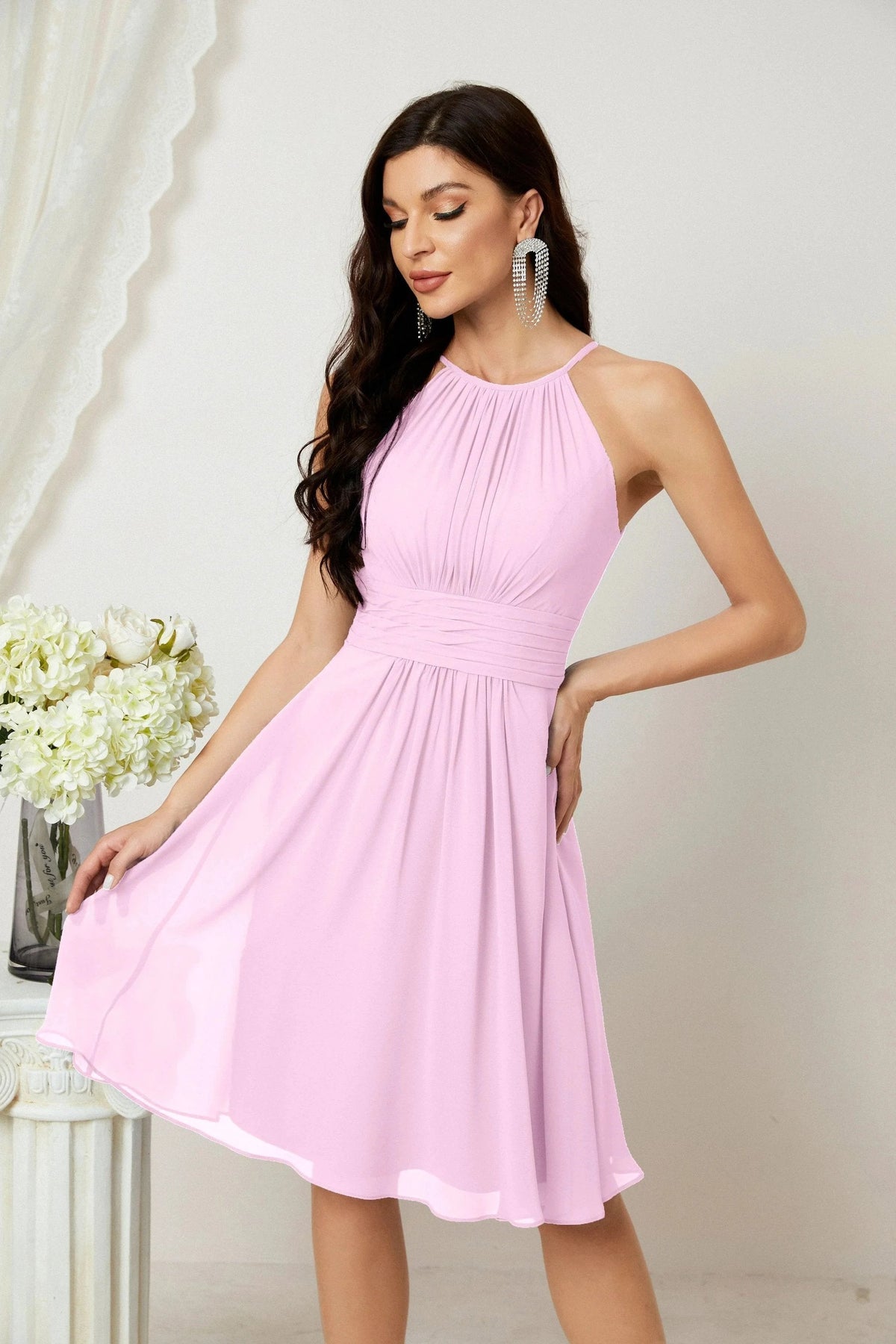 Halter Homecoming Dresses Formal Evening Party Cocktail Dress 28011 Clearance sale (ZD16954)
