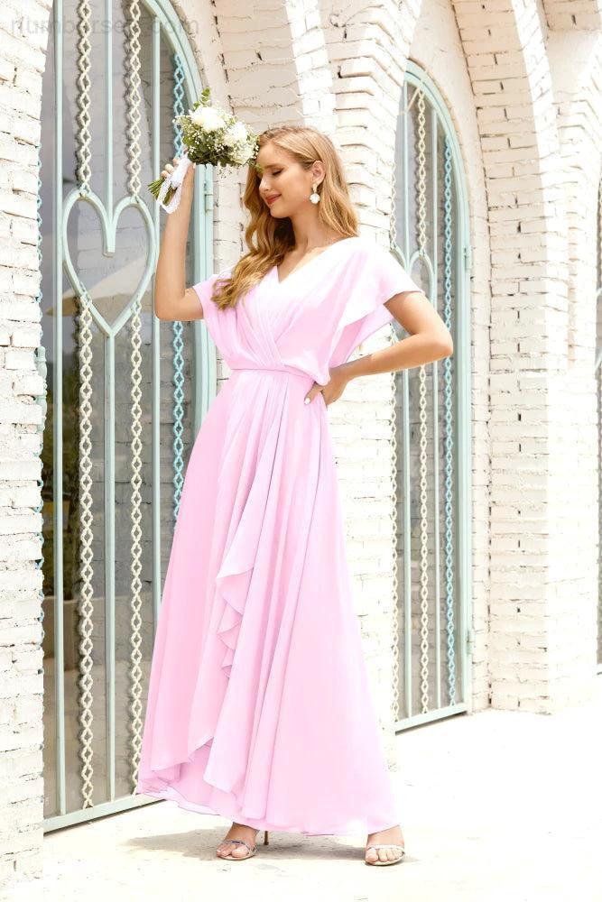 Zapdress Mother of The Bride Dresses Plus Size V-Neck Floor Length Formal Prom Dress for Wedding Guest 28020 (ZD17058)
