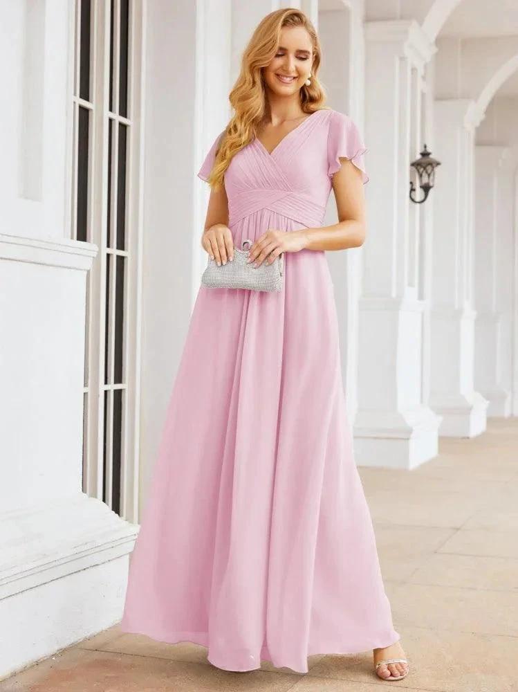 Numbersea Formal Prom Gowns for Mother of The Bride Cap Sleeves Bridesmaid Dress 28047 by numbersea