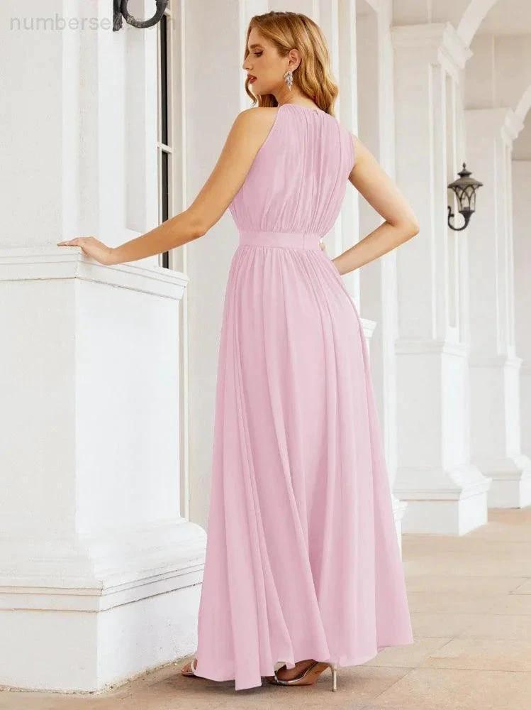 ZapDress Halter Bridesmaid Dress Empire Waist Formal Evening Prom Gown for Mother of The Bride 28030 (ZD17026)