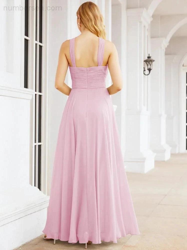 ZapDress Crisscross Halter Bridesmaid Dresses for Party Wedding Evening Prom Maxi Ball Gowns 28053 (ZD17037)