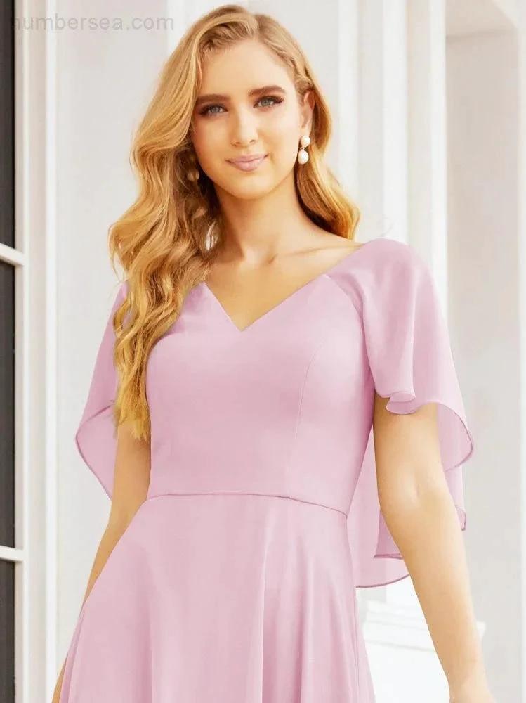 ZapDress Bridesmaid Dresses for Wedding Formal Evening Party Prom Gown with Cape 28050 (ZD17057)