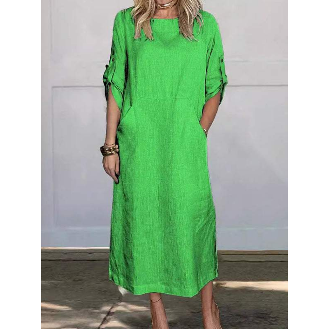 Luxe Selena Loose Midi Dress Elevated Occasion Wear