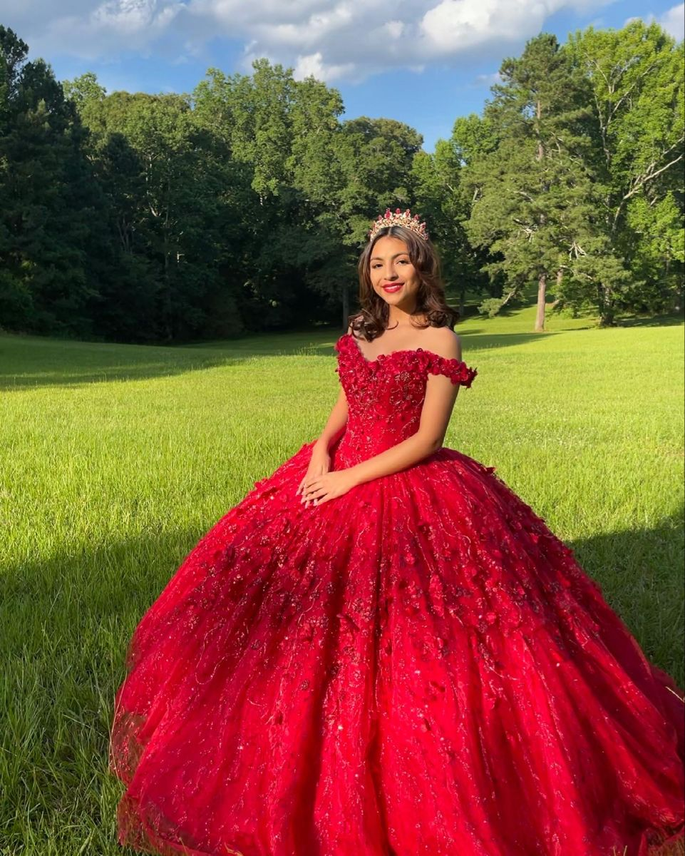 Luxurious Red Quinceanera Dress,Red Ball Gown,Red Sweet 16 Dress Y2338 - VelvetHem