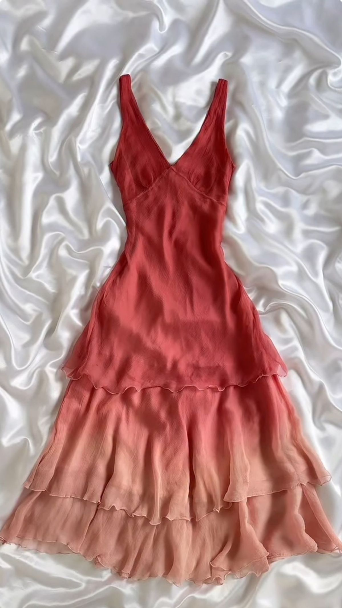 Gradient Chiffon Long Prom Dress A-Line Vintage Evening Dress