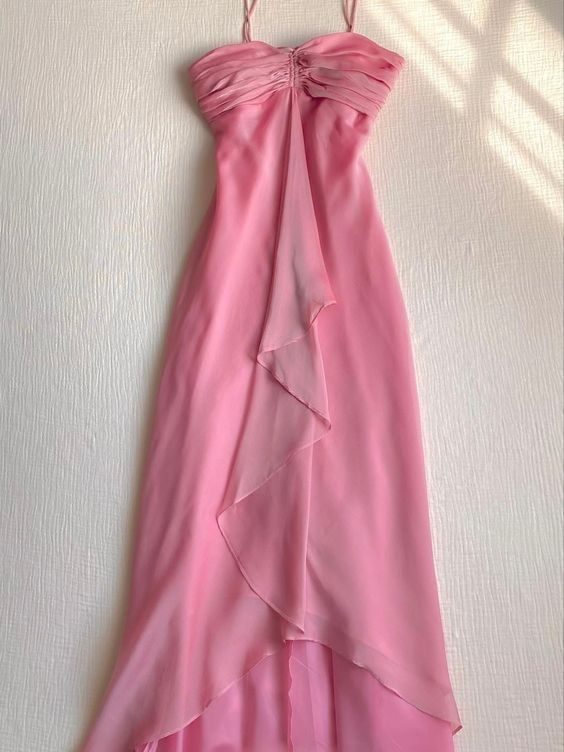 Sexy Pink Chiffon Long Prom Dress Party Gown