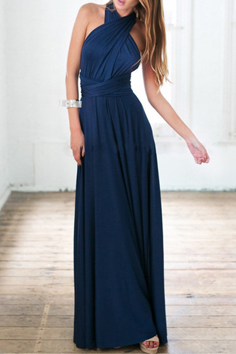 Elegant Solid Backless Strap Design Evening Dress Dresses(20 Colors) - View 5 | VelvetHem