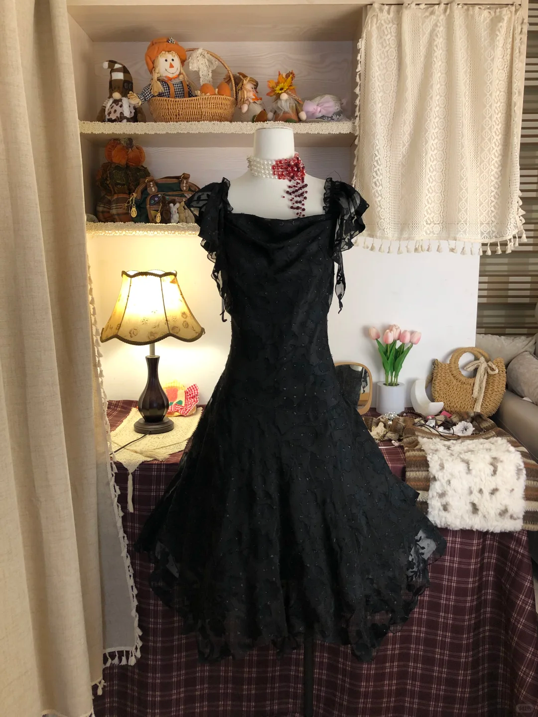 Elegant Black Lace A-Line Short Prom Dress Cocktail Dress Formal Homecoming Dress - FashionDia