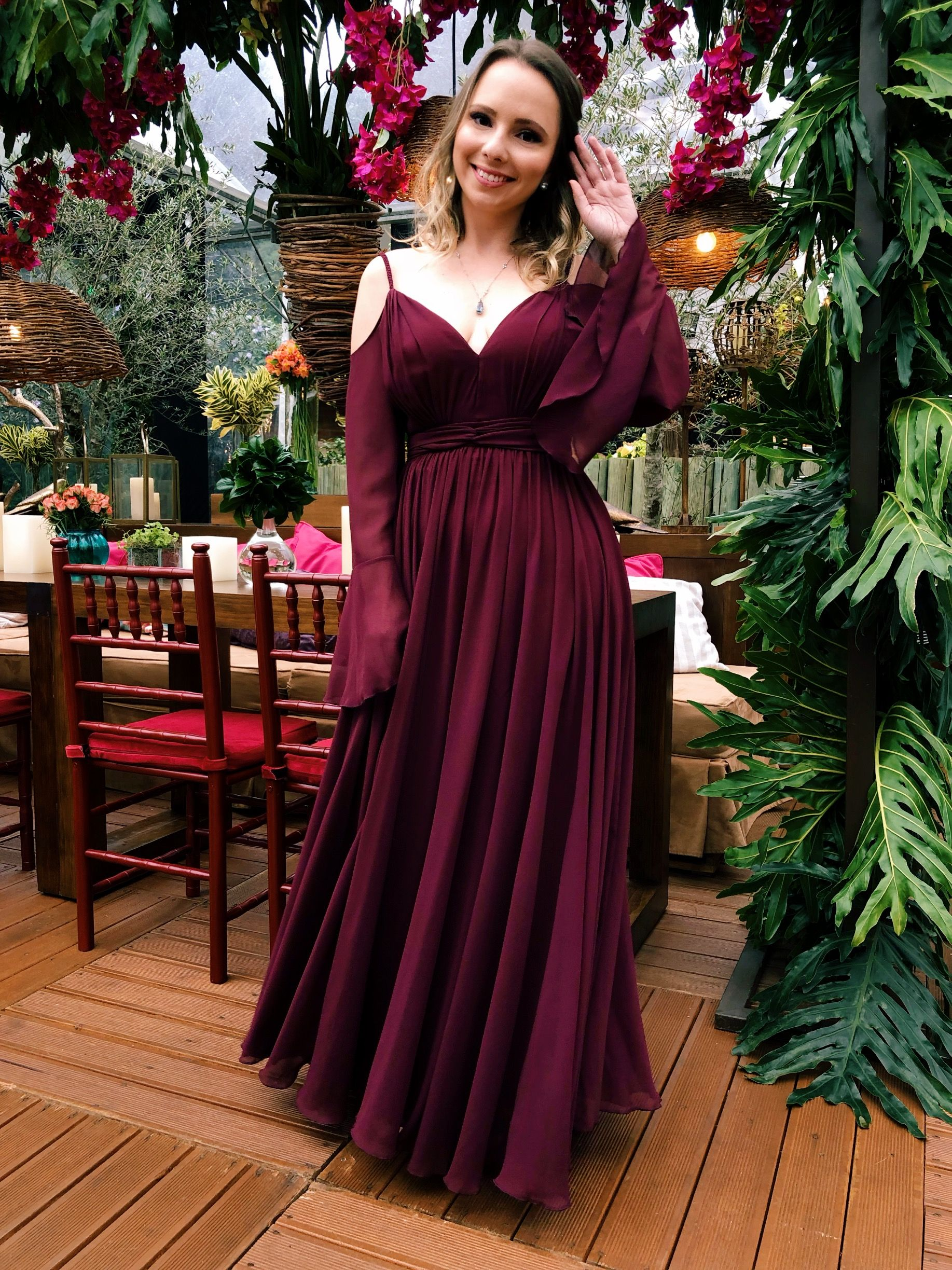 A-line V Neck Chiffon Prom Dress,Evening Dress