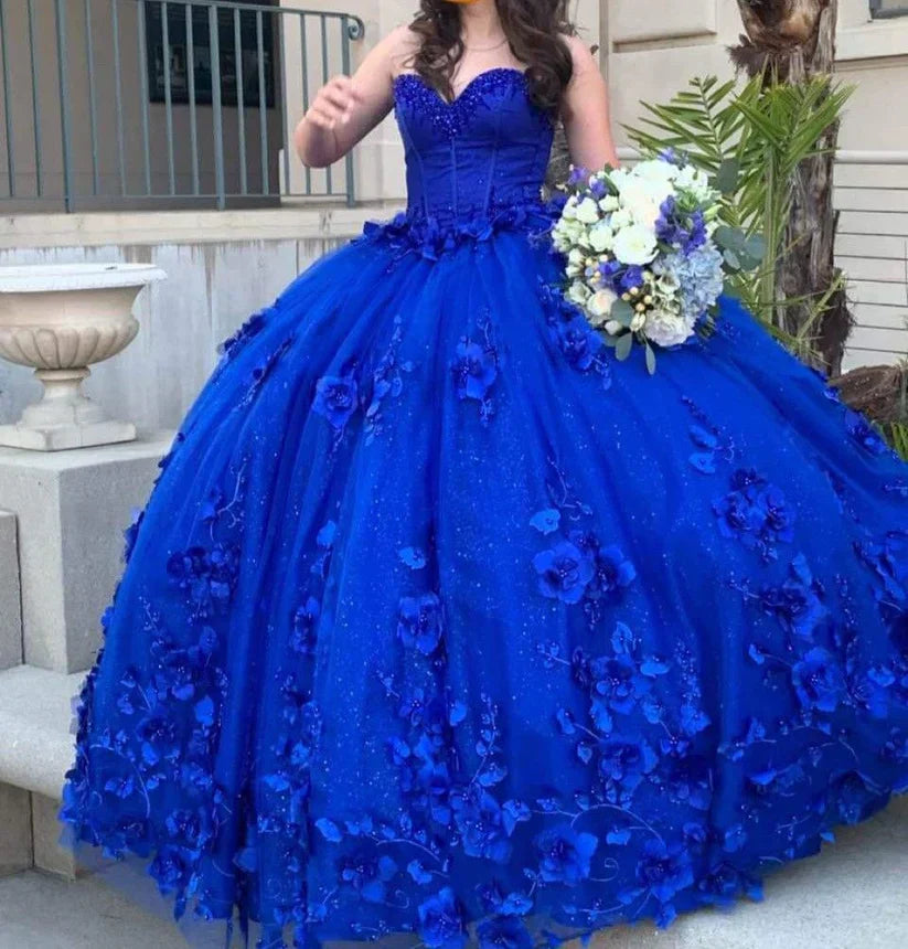 Royal Blue Quinceanera Dress Ball Gown With Appliques Sweet 16 Dress - View 4 | FashionDia