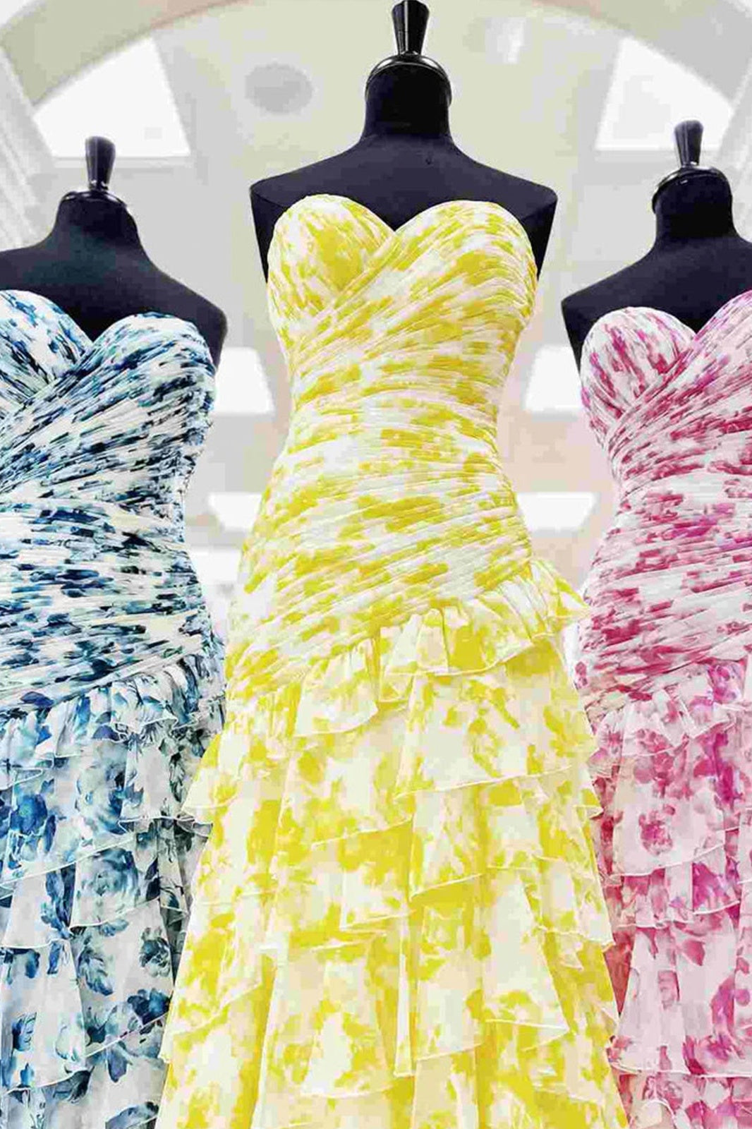 Gorgeous Mermaid Sweetheart Pink Long Party Dress with Ruffles