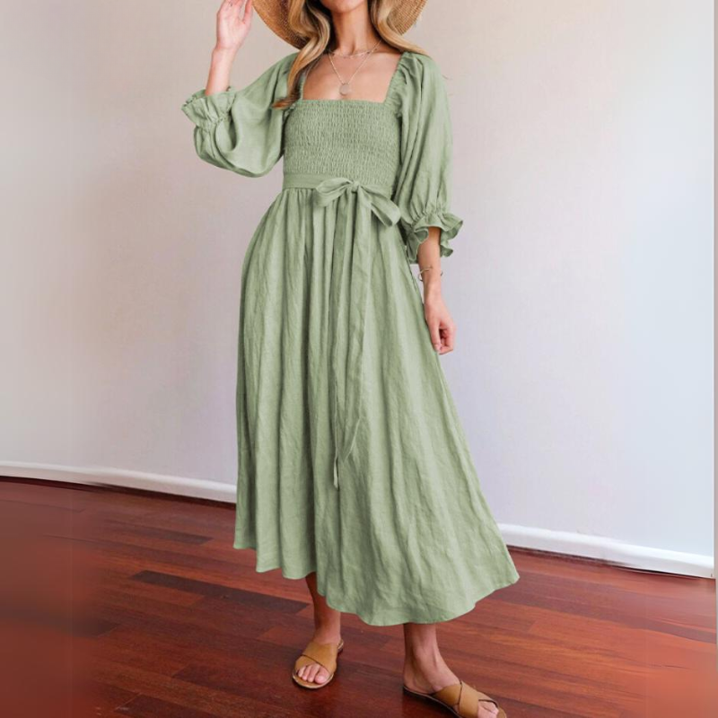 Stella Exclusive French Dress with Ruffled Sleeves Boutique Collection