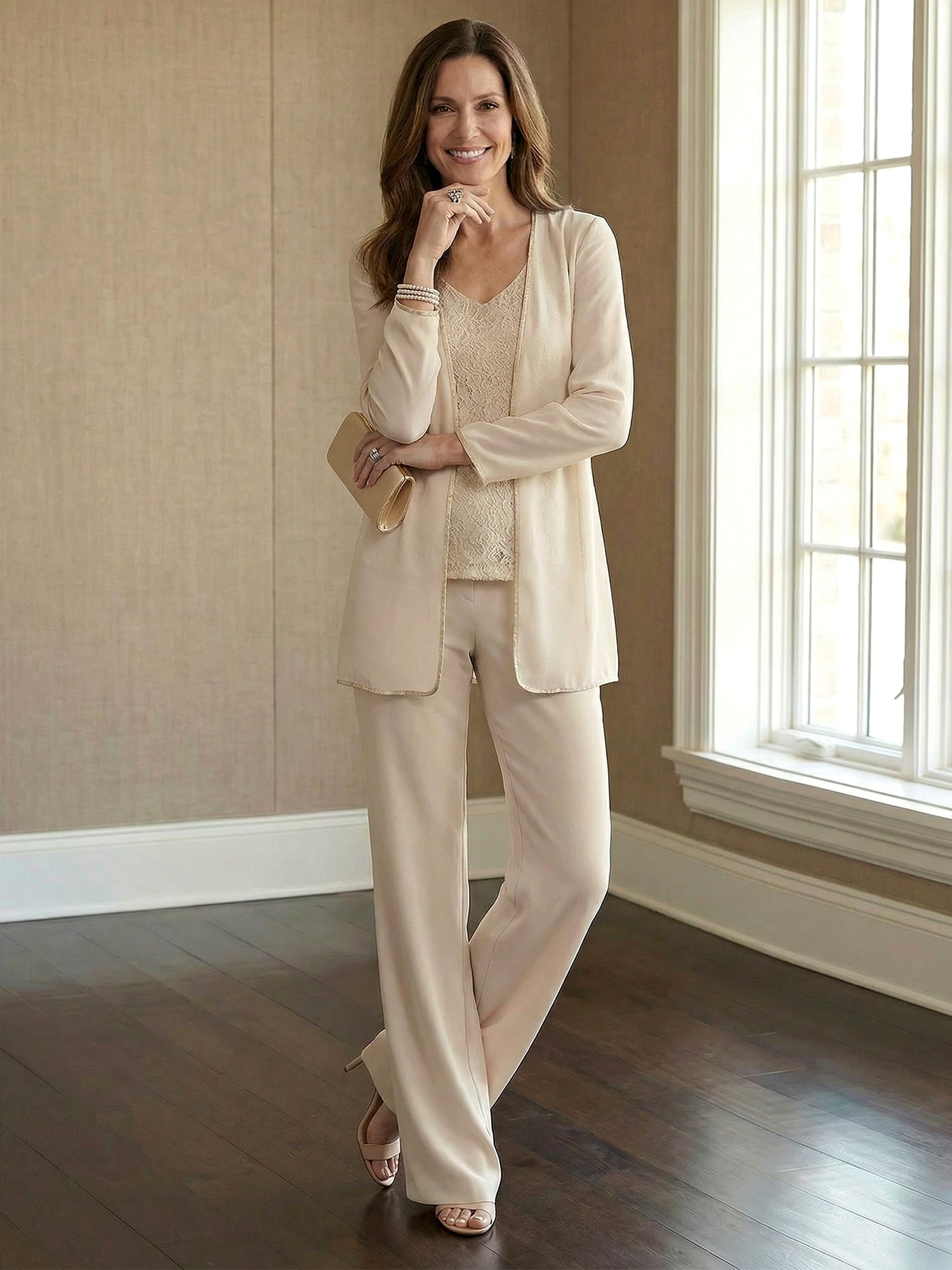 Chiffon Mother of the Bride Pantsuits with Jacket