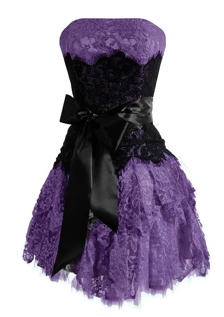 A-Line Lace Short Prom Dress Birthday Party Dress Homecoming Dress - View 9 | FashionDia