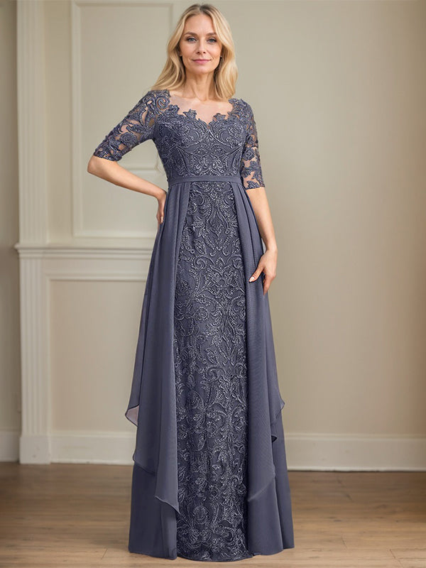 Chiffon Lace Maxi Dress - FashionDia