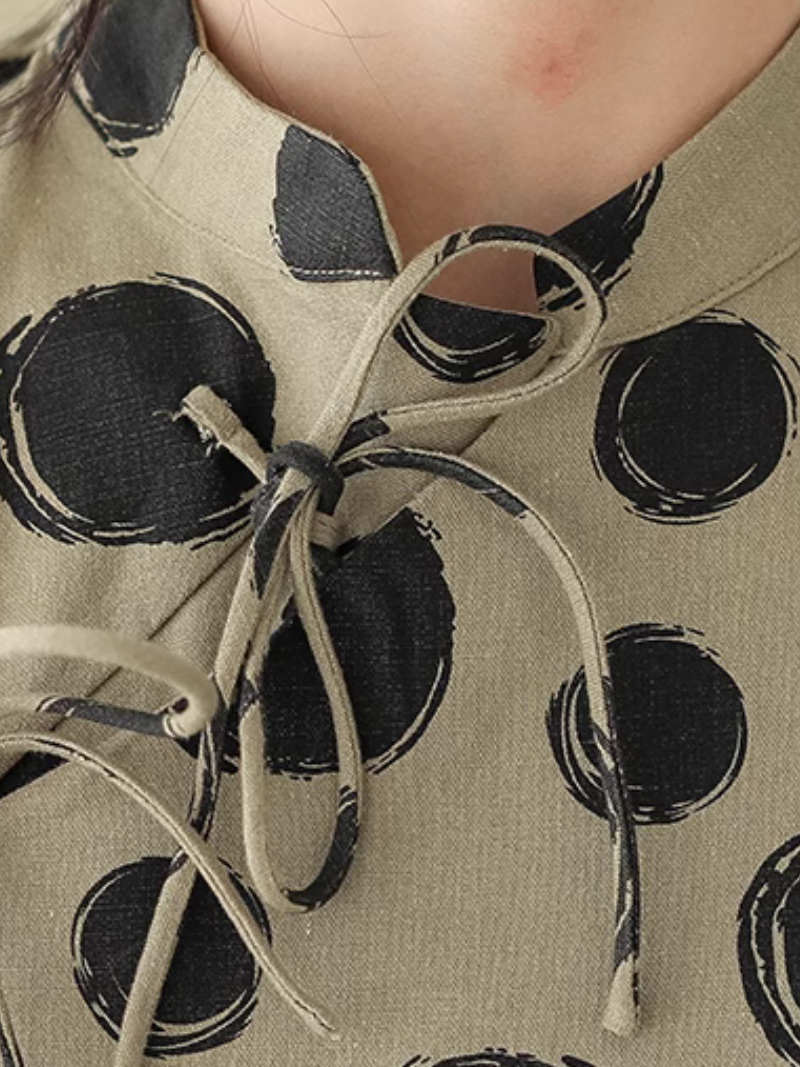 Cool Loose Polka-Dot Mid-Length A-Line Dress