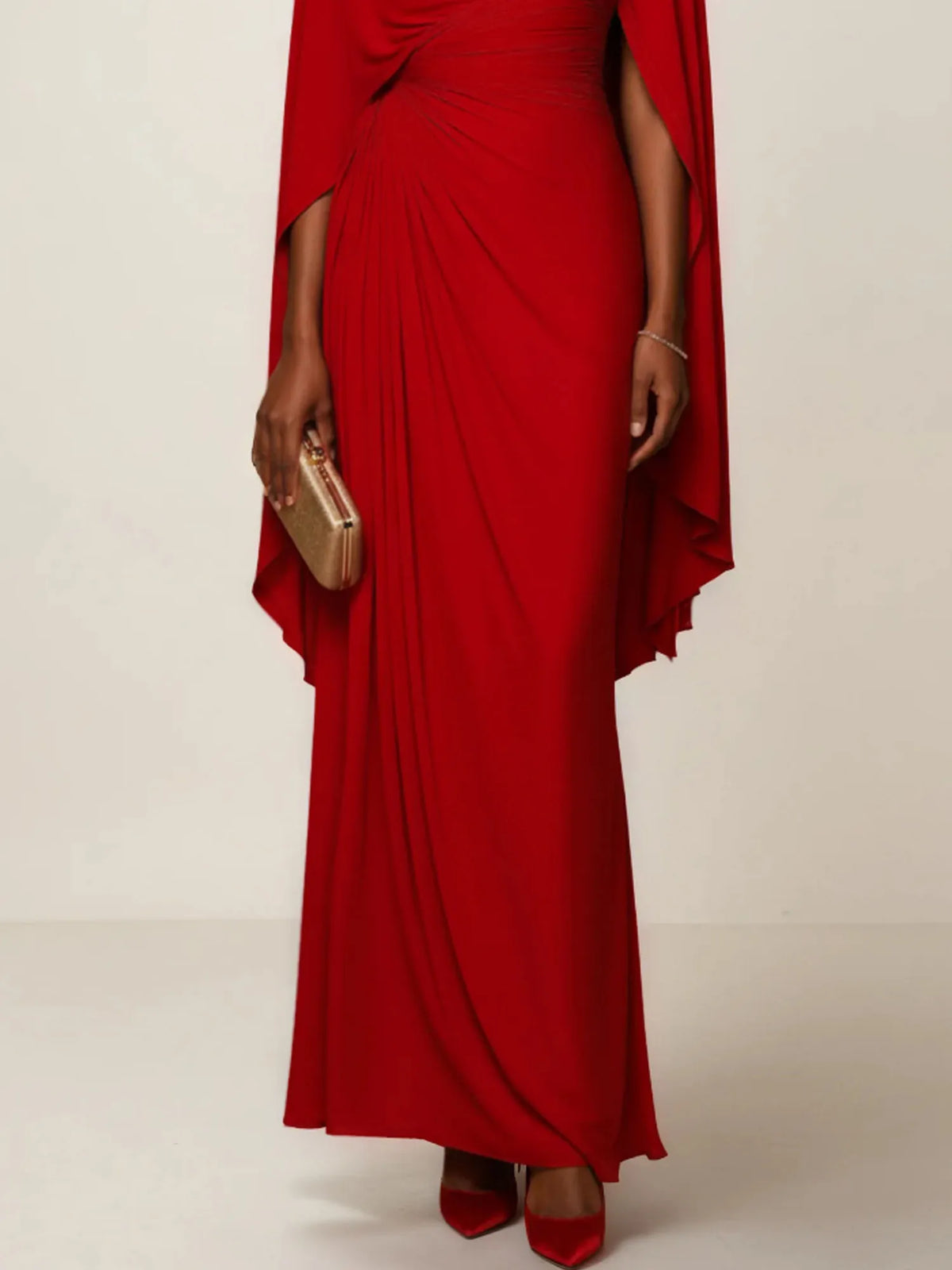 Sheath/Column Boat Neck Boat Neck Floor-Length Dress - View 3 | FashionDia