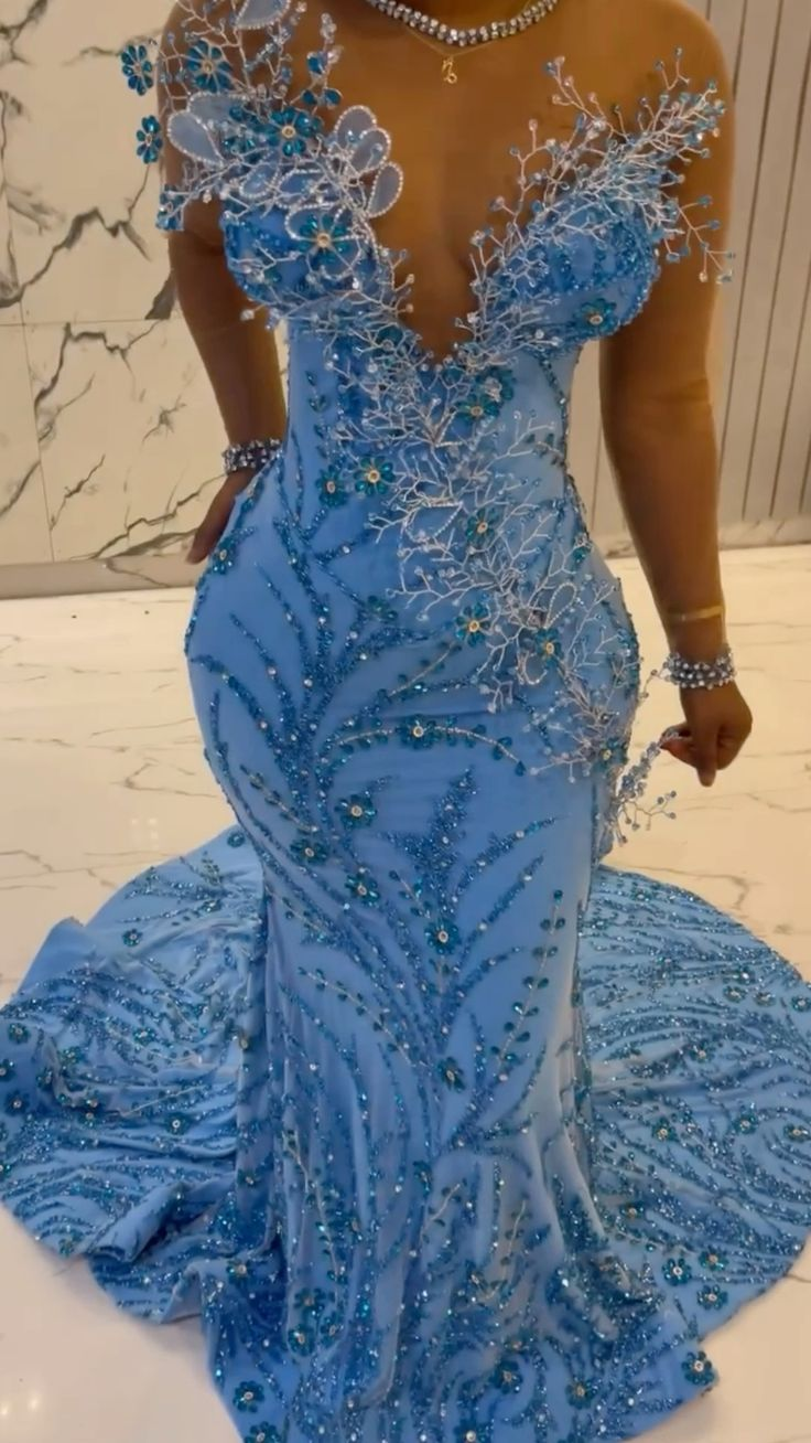 Mermaid Sequin Evening Dress Black Girl Long Prom Party Dress Graduation Dress - VelvetHem