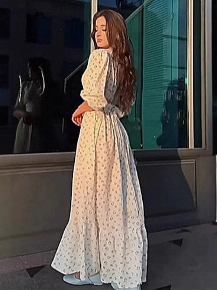 Vintage Inspired Tea Maxi Dress