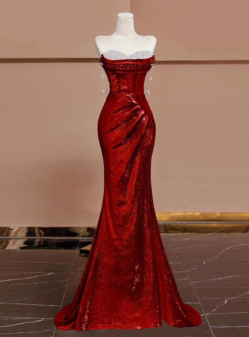 Sparkly Mermaid Sequins Sweetheart Prom Dress Evening Dress Y7612 - View 4 | VelvetHem