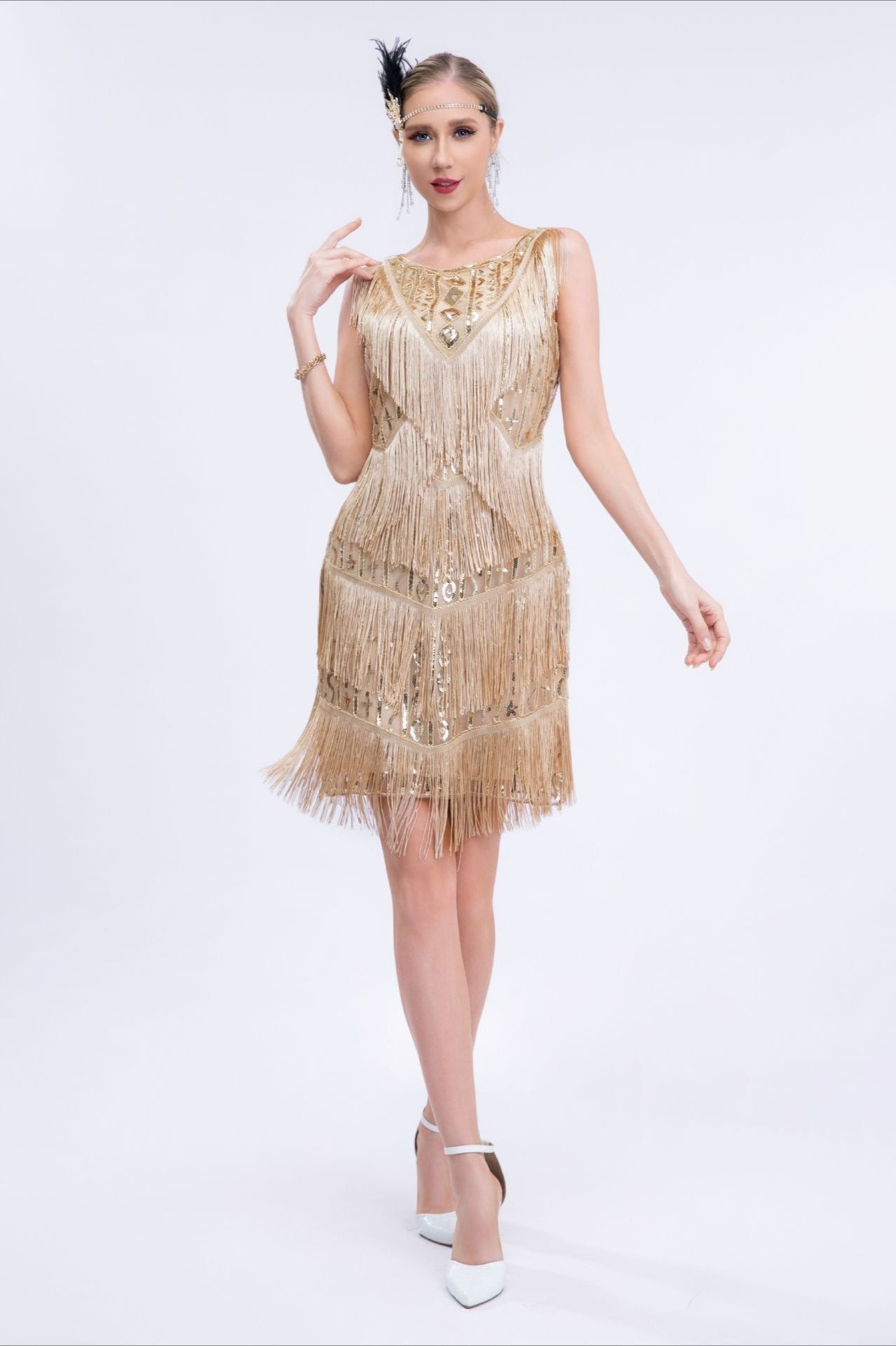 Vintage Sequin Fringe Party Dress - View 4 | VelvetHem