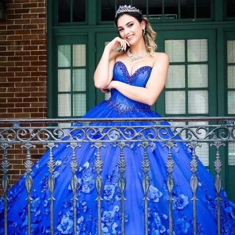 Royal Blue Quinceanera Dress Ball Gown With Appliques Sweet 16 Dress - View 7 | FashionDia