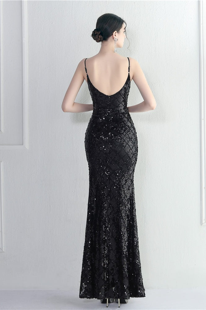 Vintage Inspired Iridescent Sequin Slit Dress for Modern Fashion Wear
