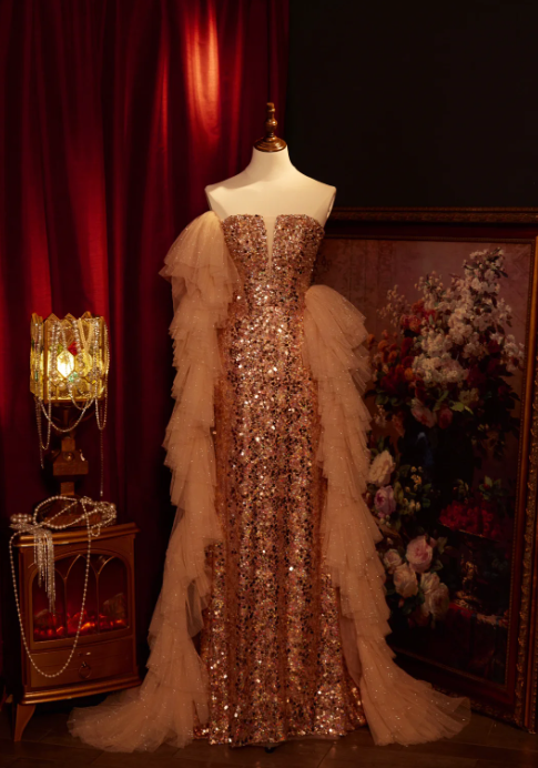 Sparkle Sequin Evening Dress Prom Dress 21st Birthday Outfit