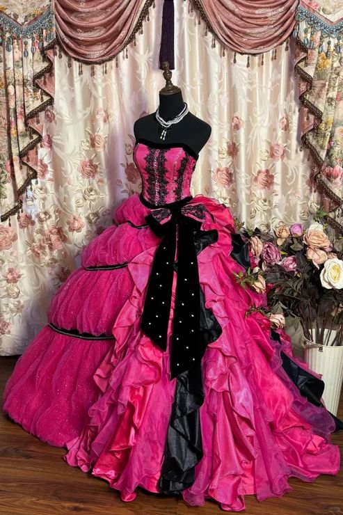 Retro Strapless A-Line Appliques Long Prom Dress Birthday Ball Gown - VelvetHem