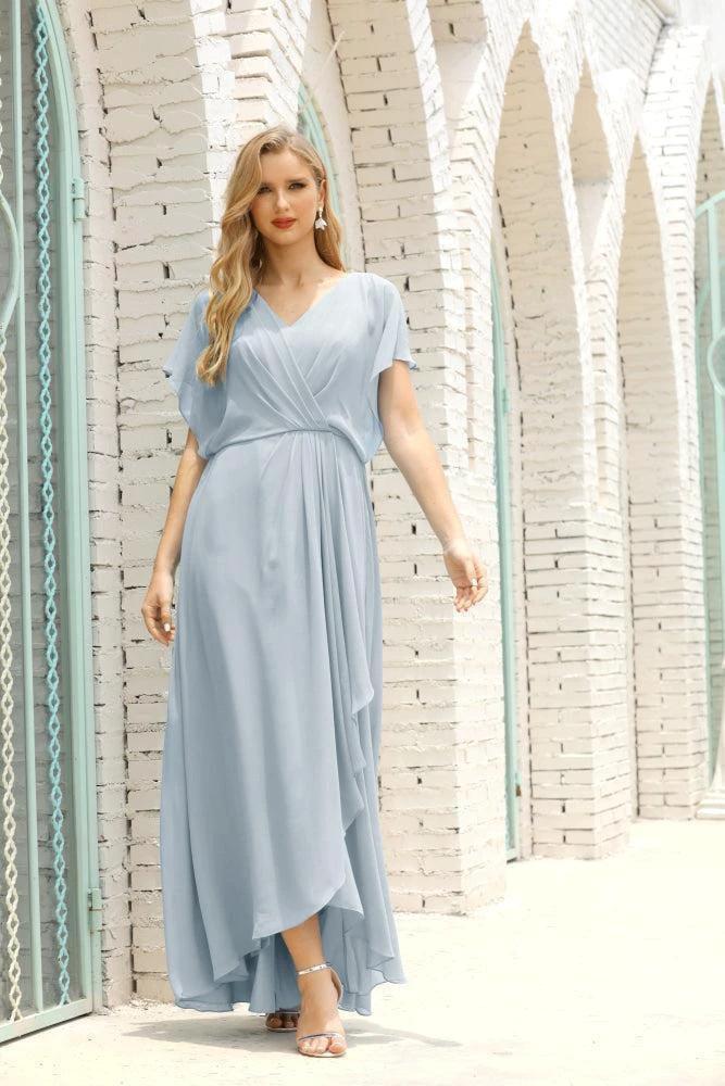 Zapdress Mother of The Bride Dresses Plus Size V-Neck Floor Length Formal Prom Dress for Wedding Guest 28020 (ZD17058) - View 13 | VelvetHem
