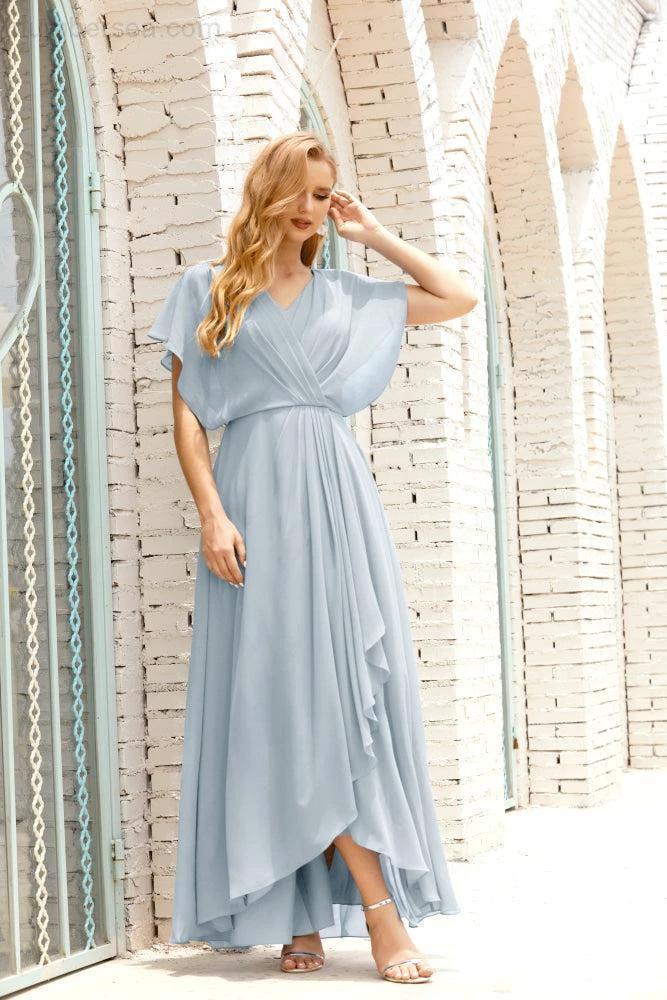 Zapdress Mother of The Bride Dresses Plus Size V-Neck Floor Length Formal Prom Dress for Wedding Guest 28020 (ZD17058) - View 15 | VelvetHem
