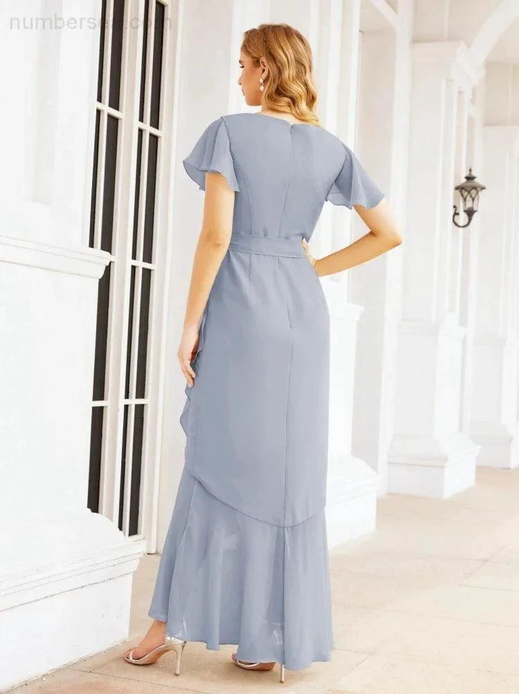 ZapDress Ruffled Bridesmaid Dresses Mermaid Formal Violin Evening Party Prom Gowns 28042 (ZD16997)