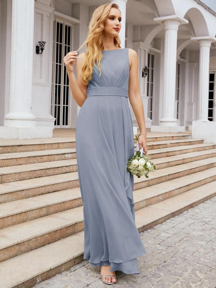 Numbersea Bridesmaid Dresses for Wedding Ruffles Long Formal Prom Gowns 28039 by numbersea