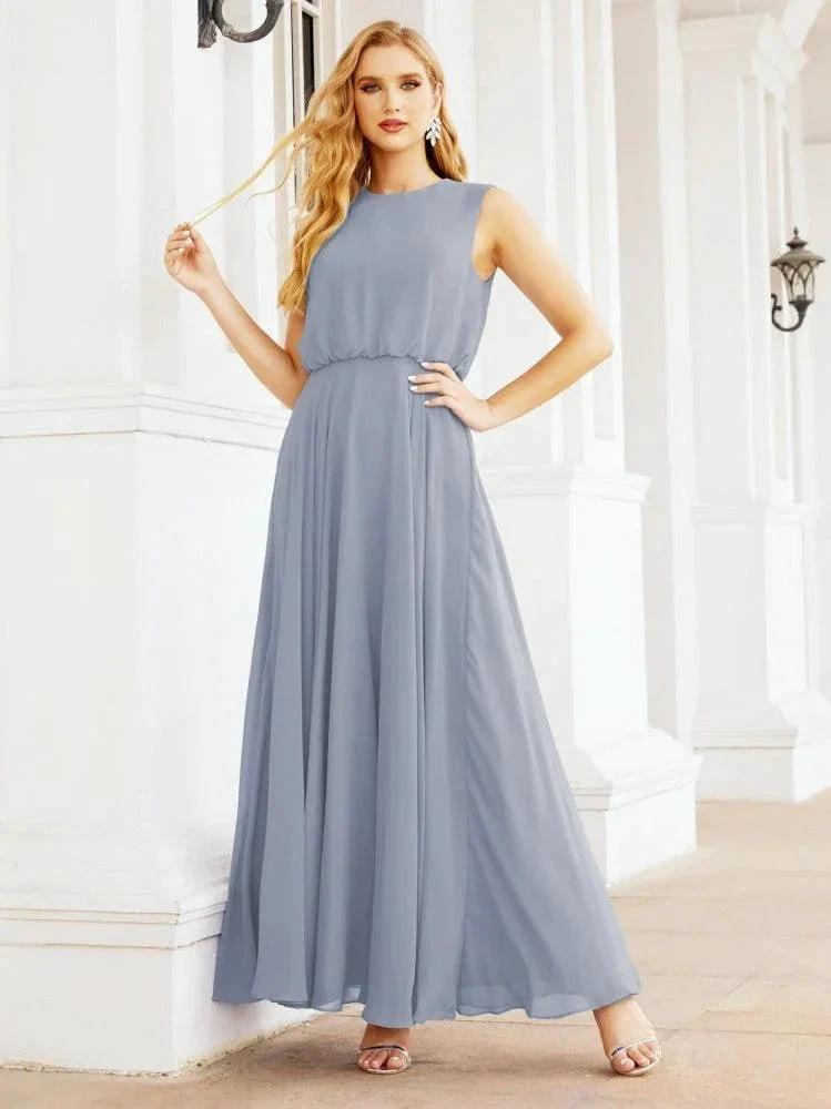 Numbersea Sleeveless Long Bridesmaid Dress A line Formal Evening Prom Gown 28025 by numbersea