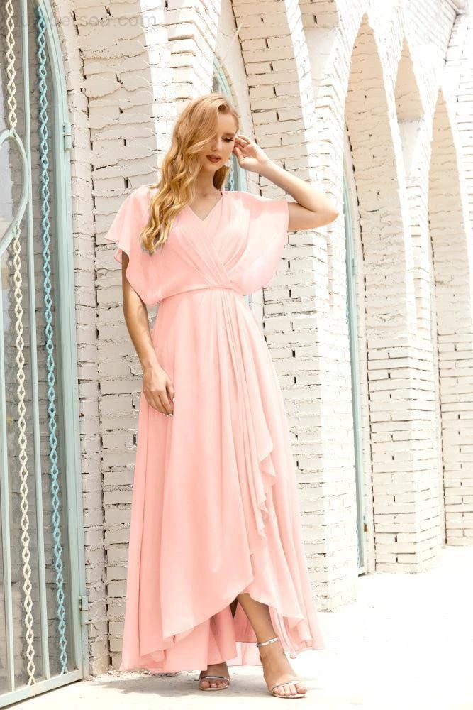 Zapdress Mother of The Bride Dresses Plus Size V-Neck Floor Length Formal Prom Dress for Wedding Guest 28020 (ZD17058)