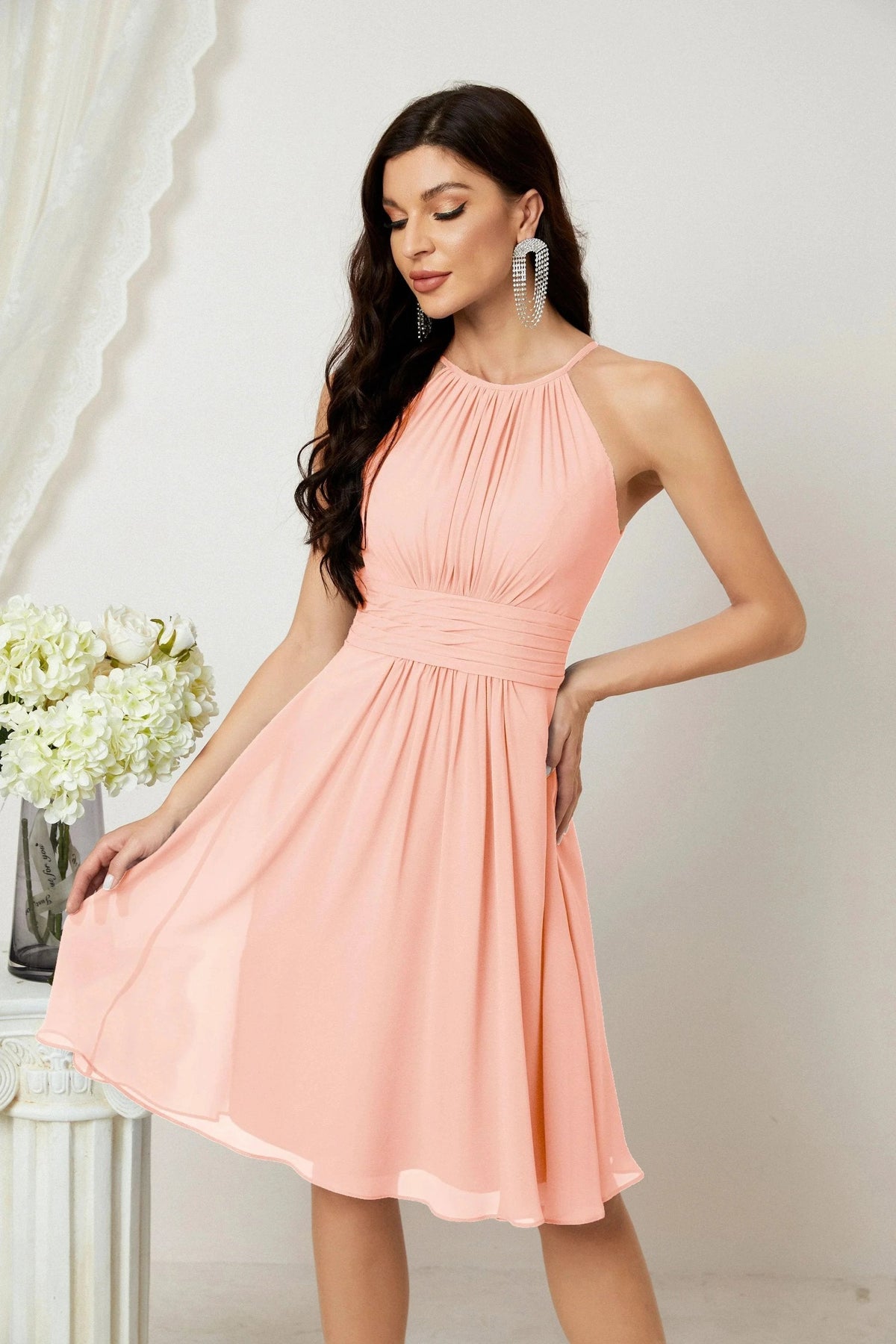 Halter Homecoming Dresses Formal Evening Party Cocktail Dress 28011 Clearance sale (ZD16954)