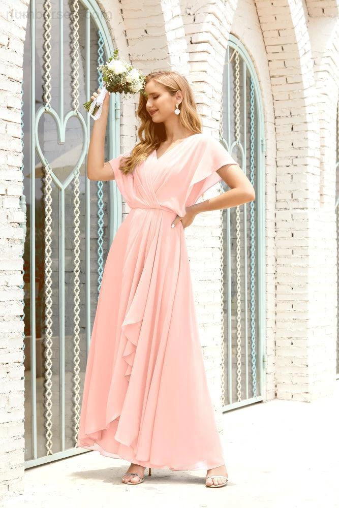 Zapdress Mother of The Bride Dresses Plus Size V-Neck Floor Length Formal Prom Dress for Wedding Guest 28020 (ZD17058)