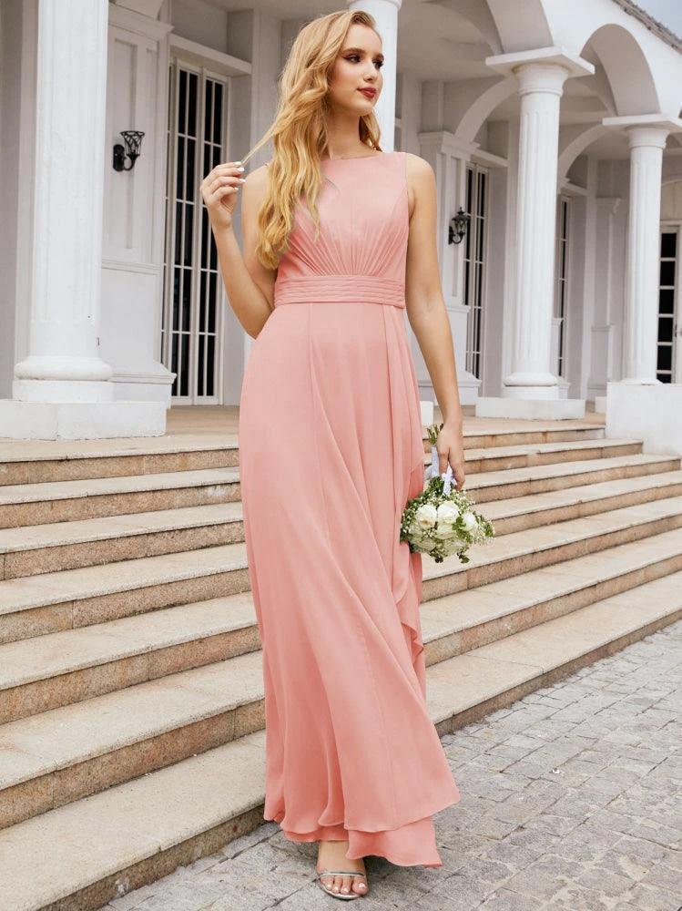 Numbersea Bridesmaid Dresses for Wedding Ruffles Long Formal Prom Gowns 28039 by numbersea