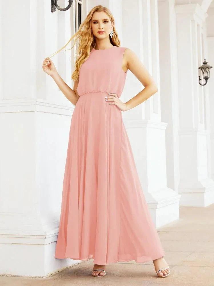 Numbersea Sleeveless Long Bridesmaid Dress A line Formal Evening Prom Gown 28025 by numbersea