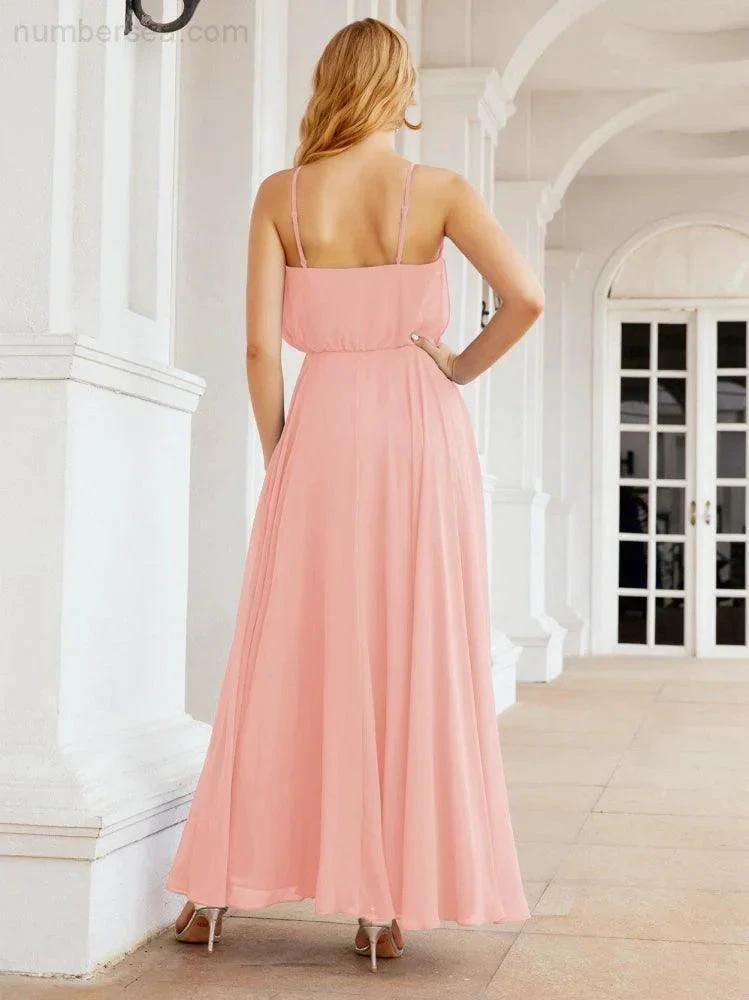 ZapDress Halter Long Bridesmaid Dresses Formal A line Juniors Dress 28029 (ZD17029)