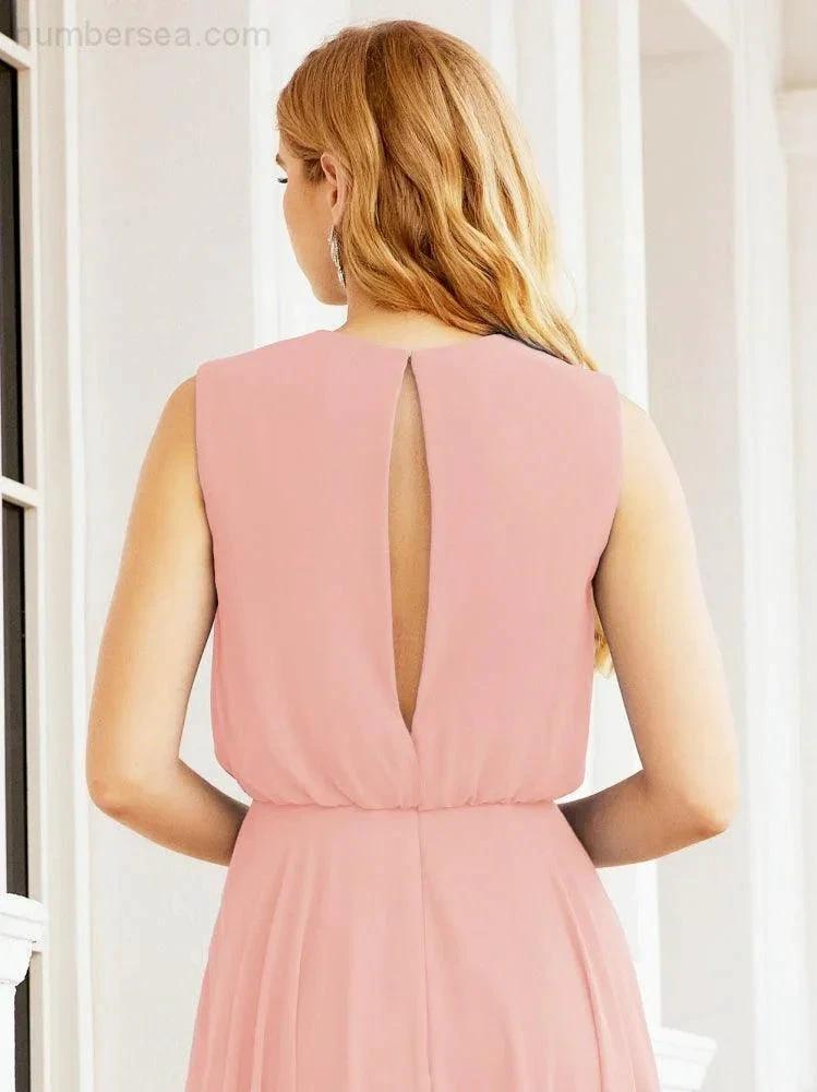 ZapDress Sleeveless Long Bridesmaid Dress A line Formal Evening Prom Gown 28025 (ZD17053)