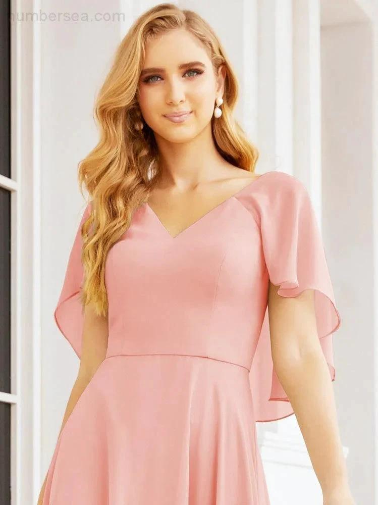 ZapDress Bridesmaid Dresses for Wedding Formal Evening Party Prom Gown with Cape 28050 (ZD17057)