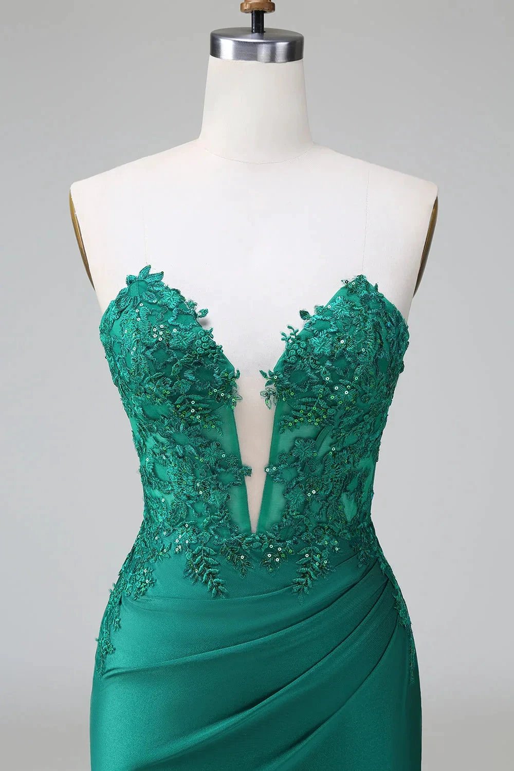Classy Dark Green Bodycon Strapless Pleated Short Homecoming Dress with Beading (ZD11497)