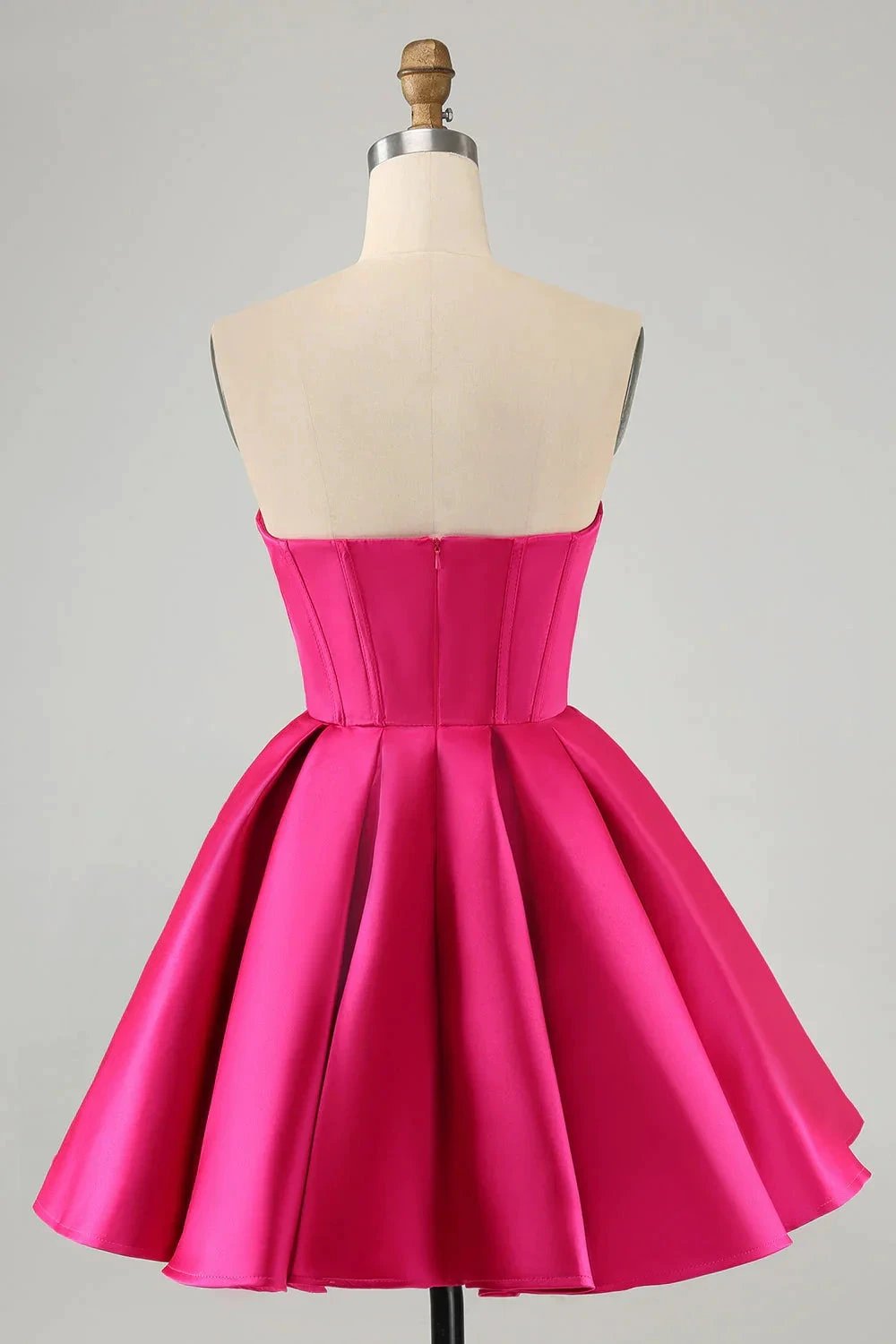 Cute A Line Sweetheart Corset Short Fuchsia Homecoming Dress with Beading (ZD11486)