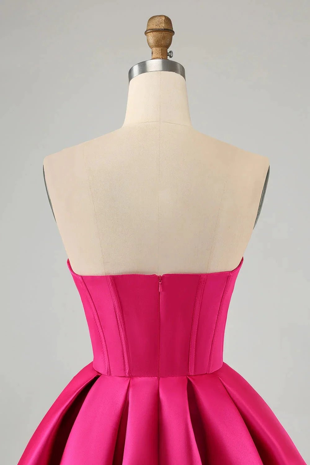 Cute Fuchsia A Line Sweetheart Corset Short Homecoming Dress with Beading (ZD11466)