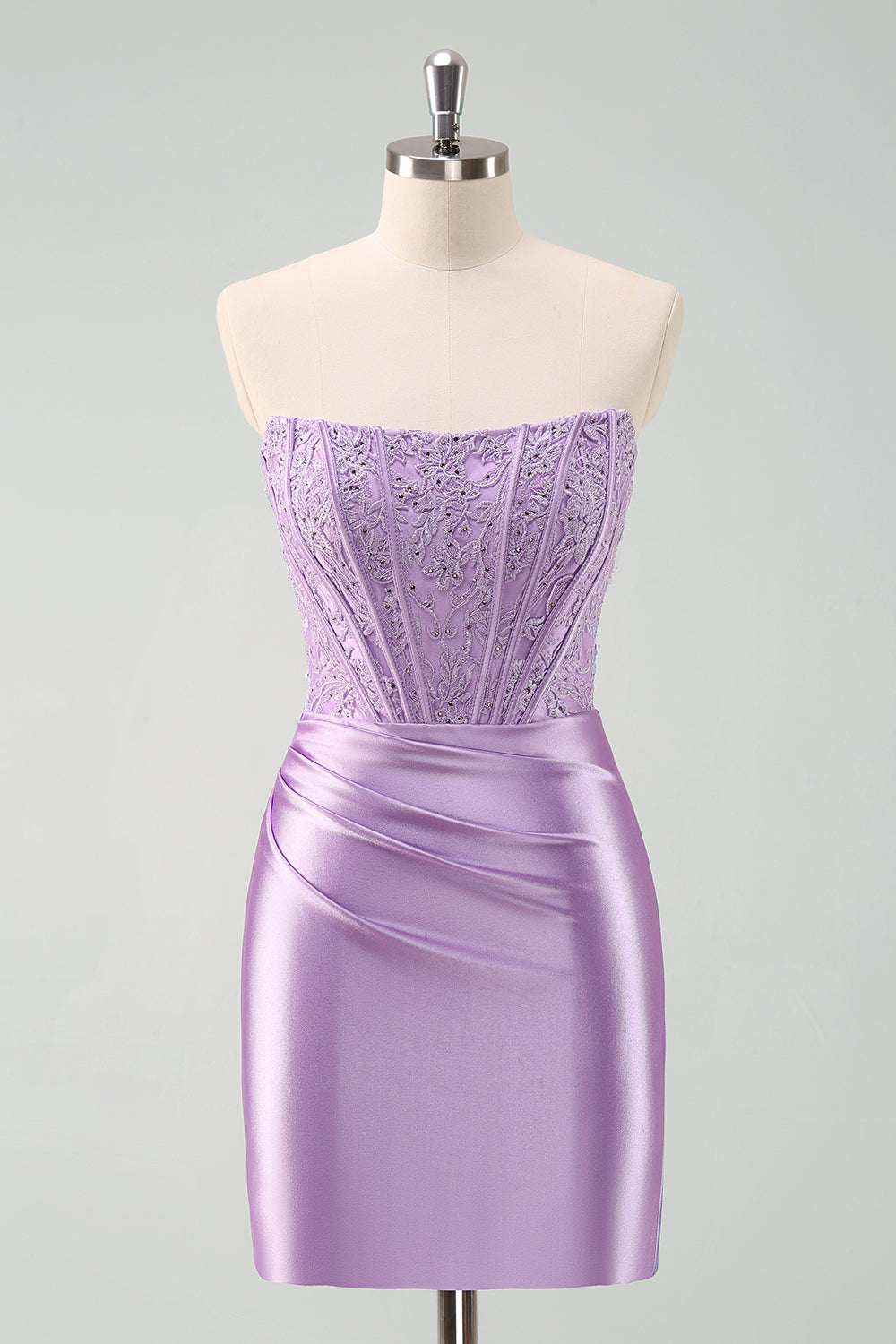 Sparky Red Bodycon Strapless Short Homecoing Dress with Beading