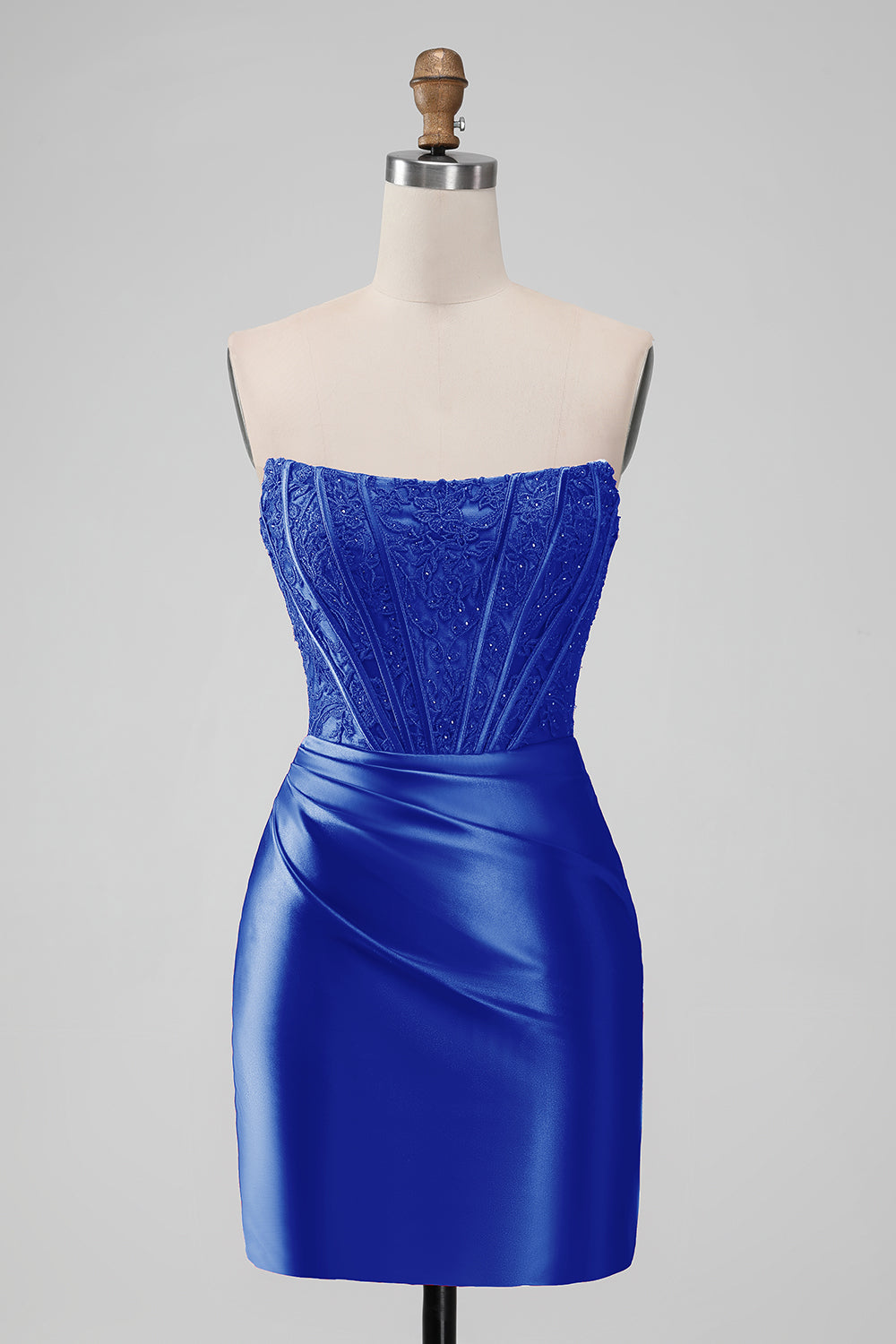 Sparky Red Bodycon Strapless Short Homecoing Dress with Beading